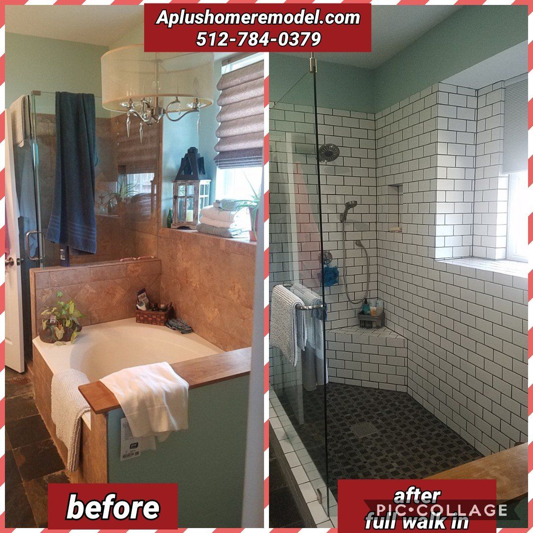 Before/after bathroom shower