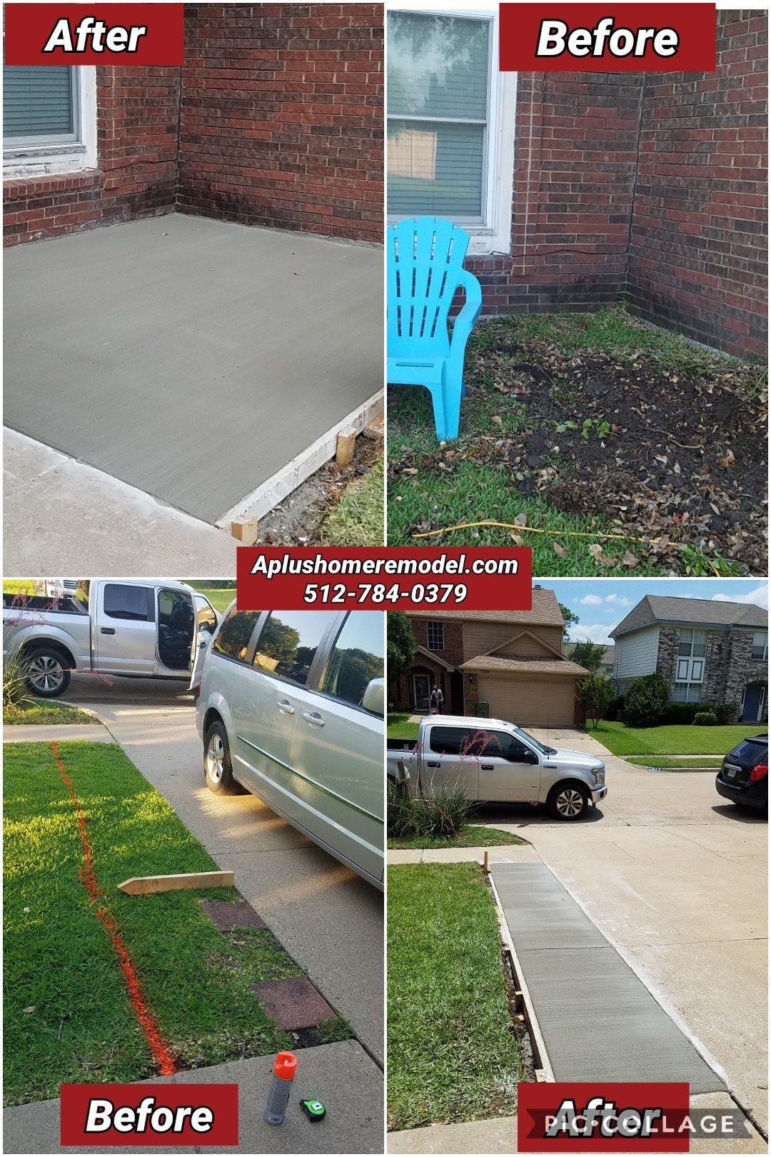 before/after driveway expansion