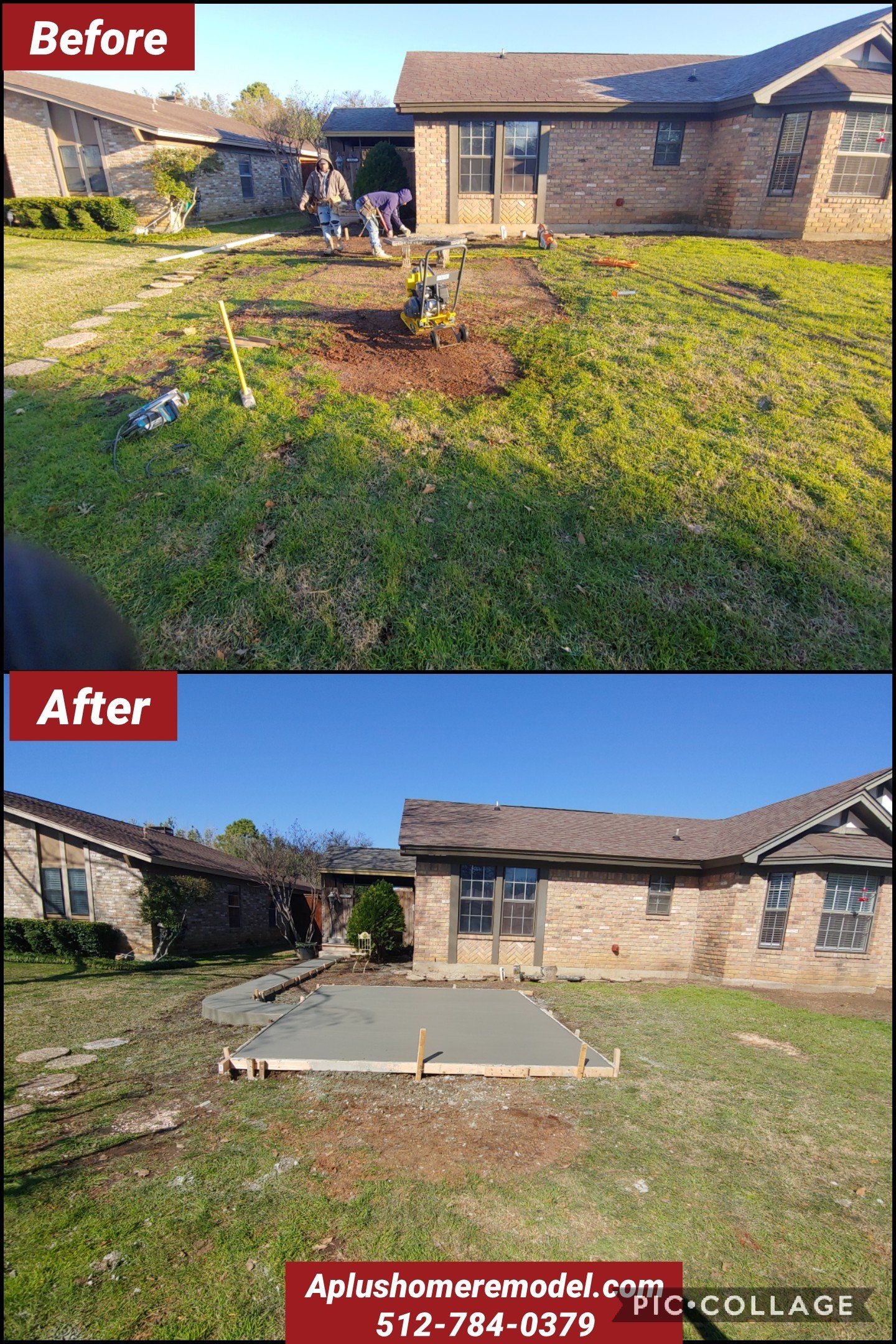 before/after front pathway