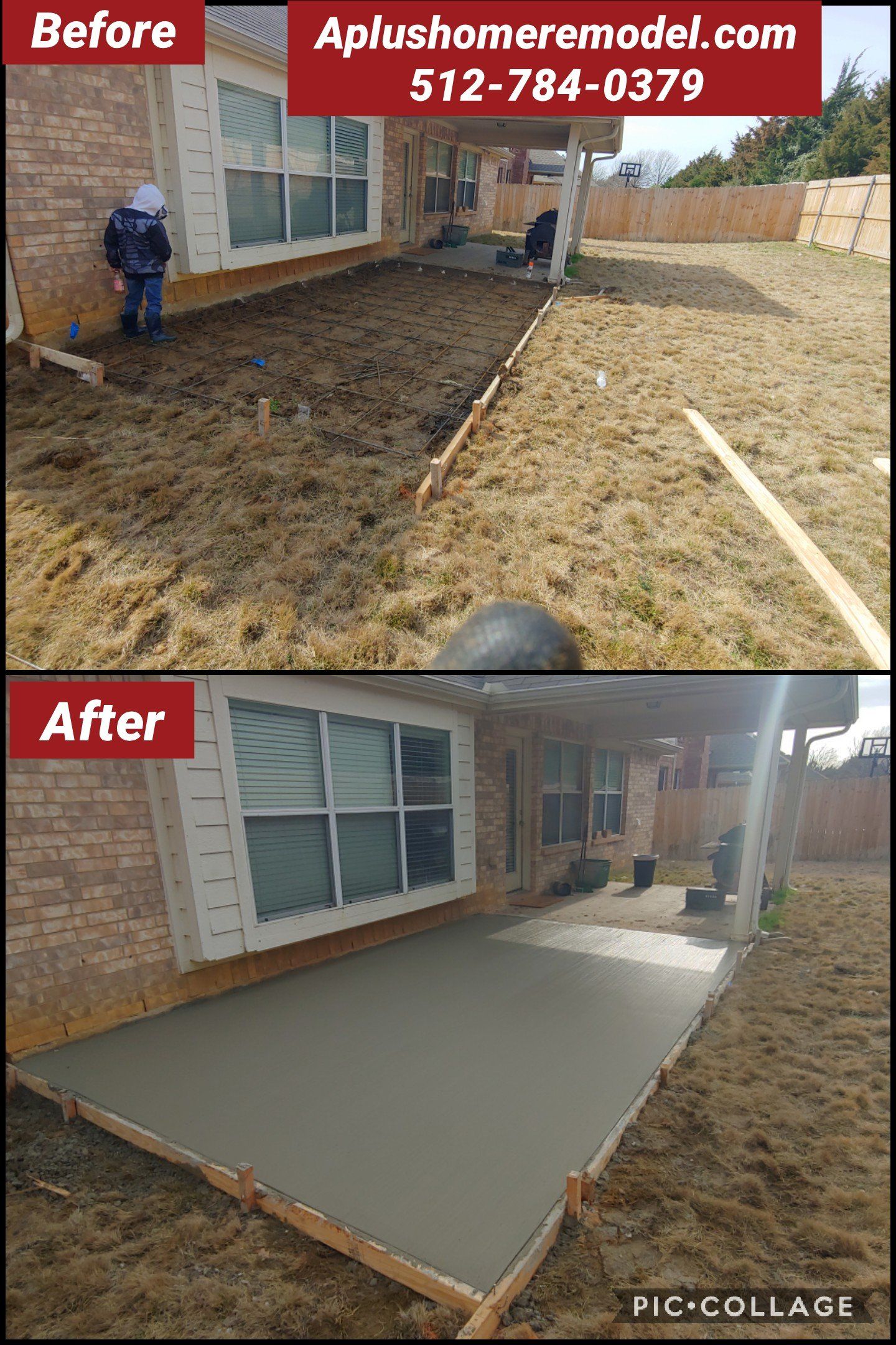 before/after concrete patio
