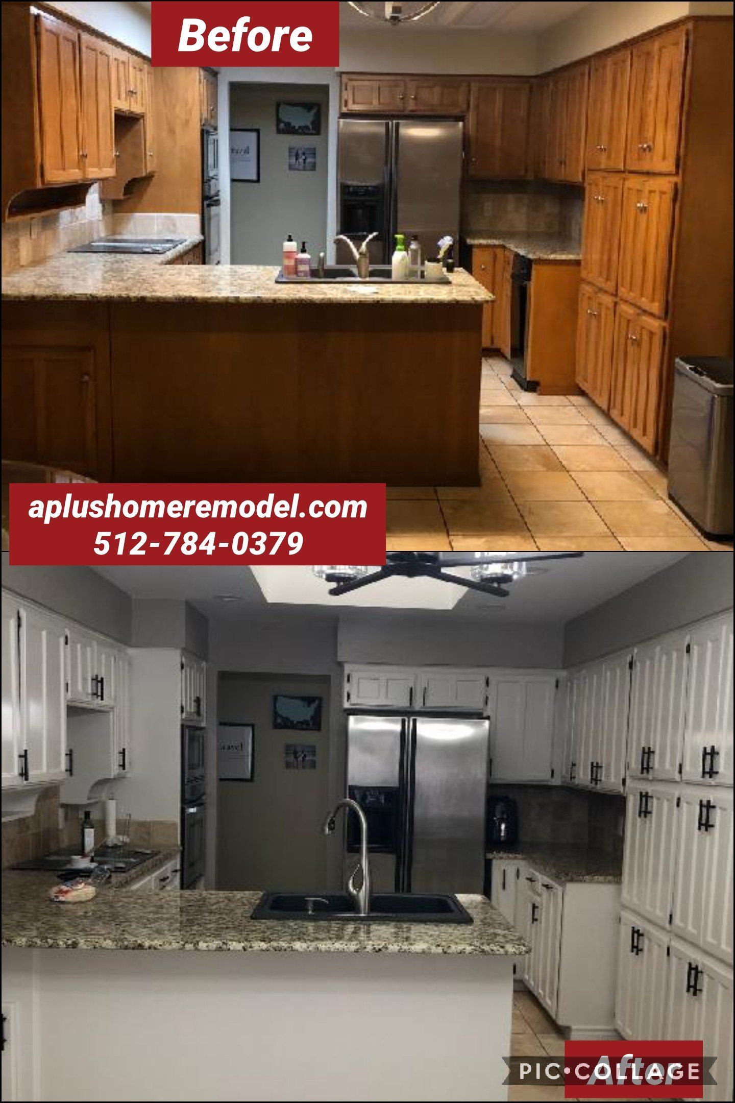 before/after modernized kitchen
