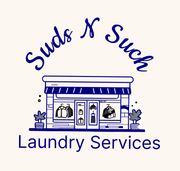 A logo of Suds N' Such Laundromat 