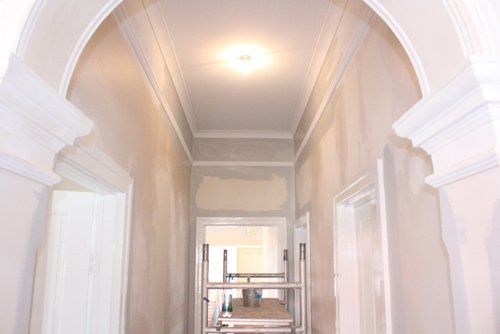 bright light on ceiling in hallway