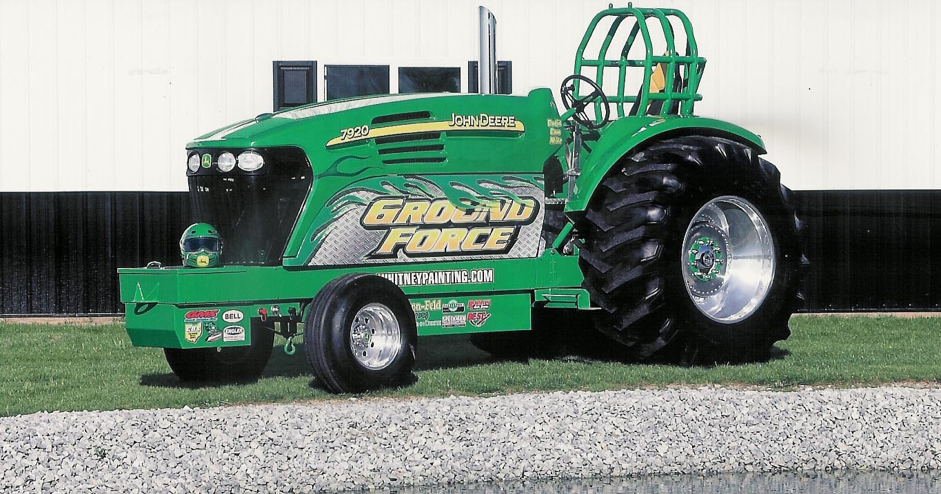 Green tractor with 