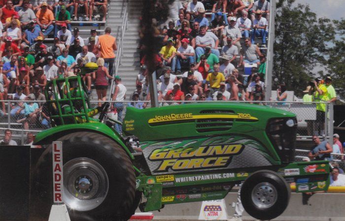 Green John Deere tractor, 