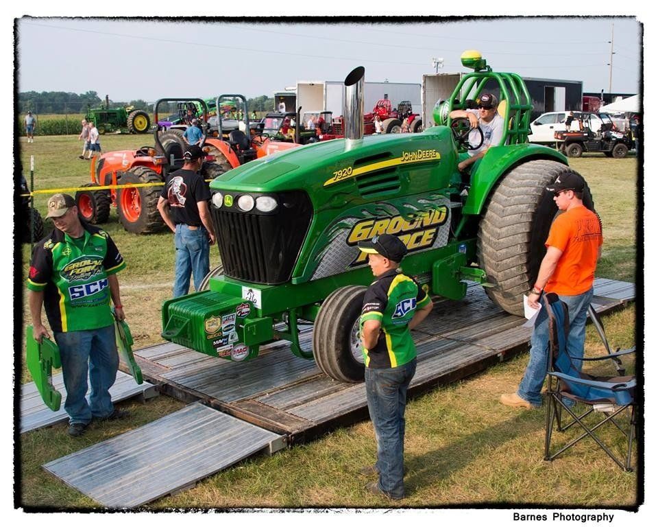 Green tractor with 