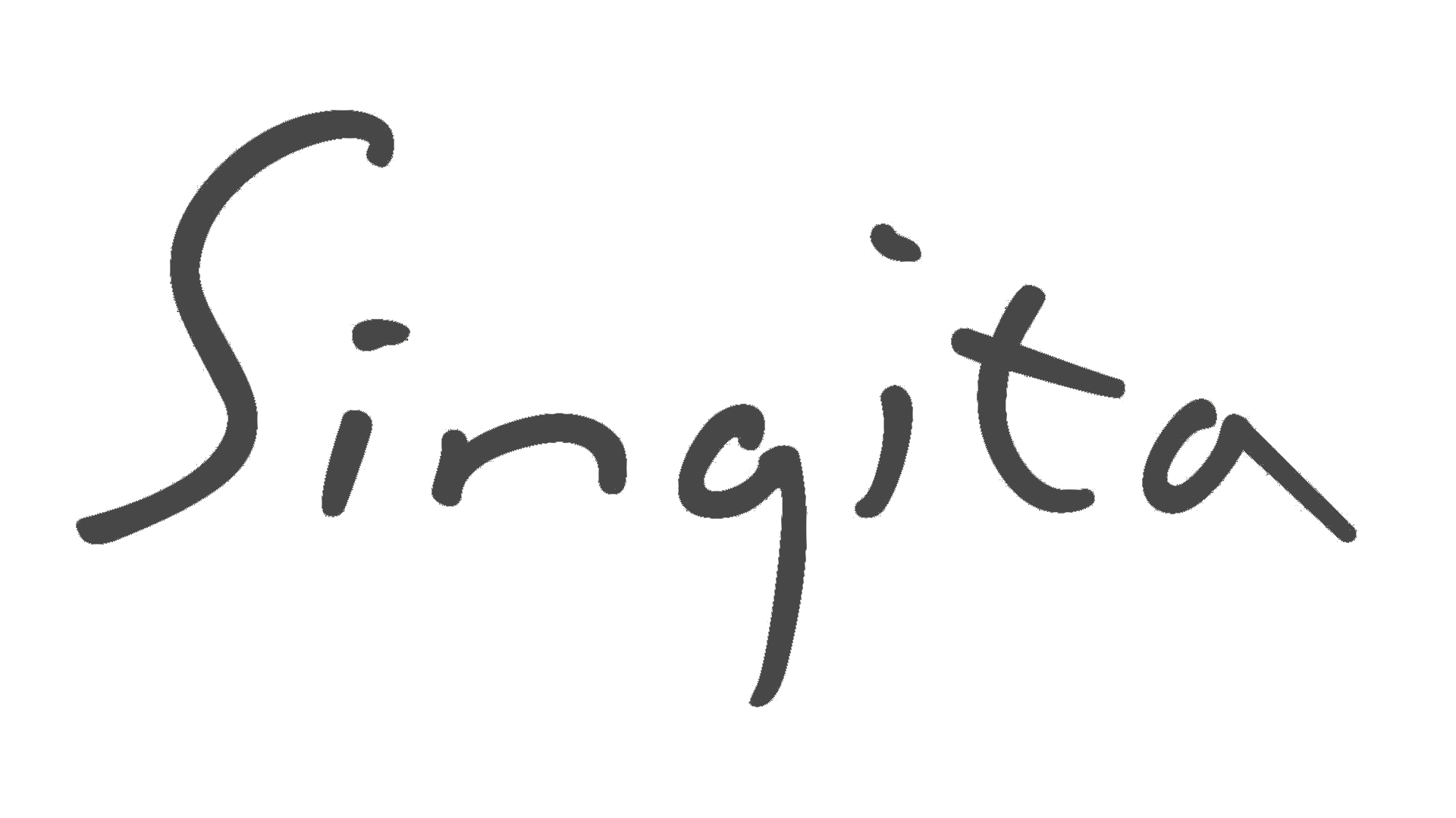 A handwritten logo for singita on a white background.