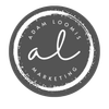 A logo for adam looms a marketing company