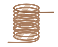 a drawing of a coil of wire on a white background .