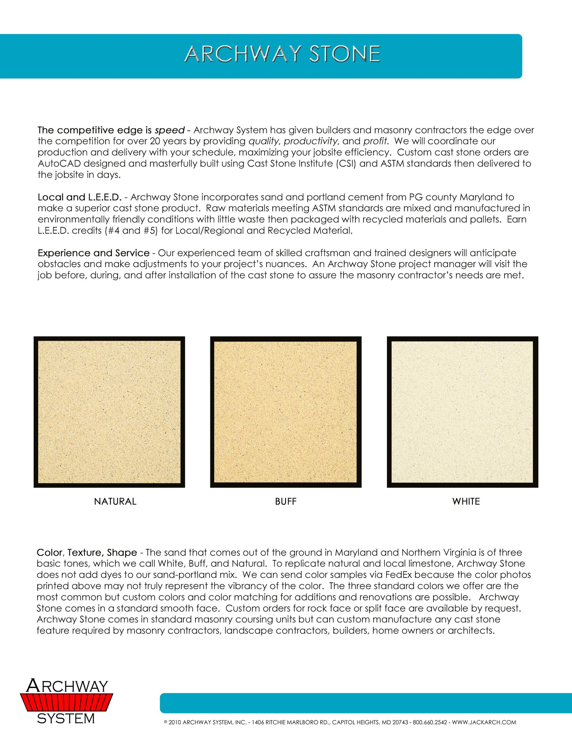 archway stone color options