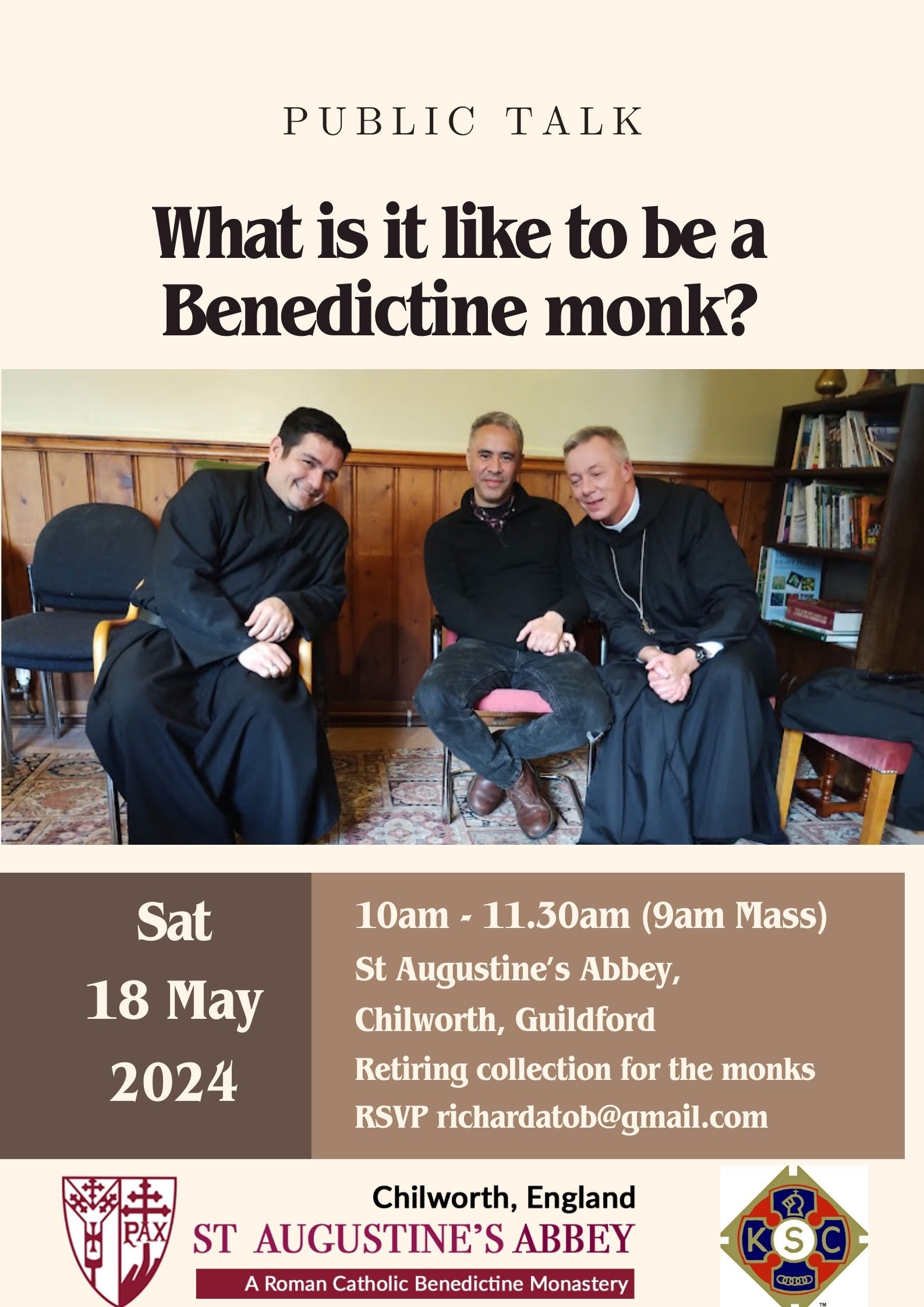 Public talk: What's it like to be a Benedictine monk?