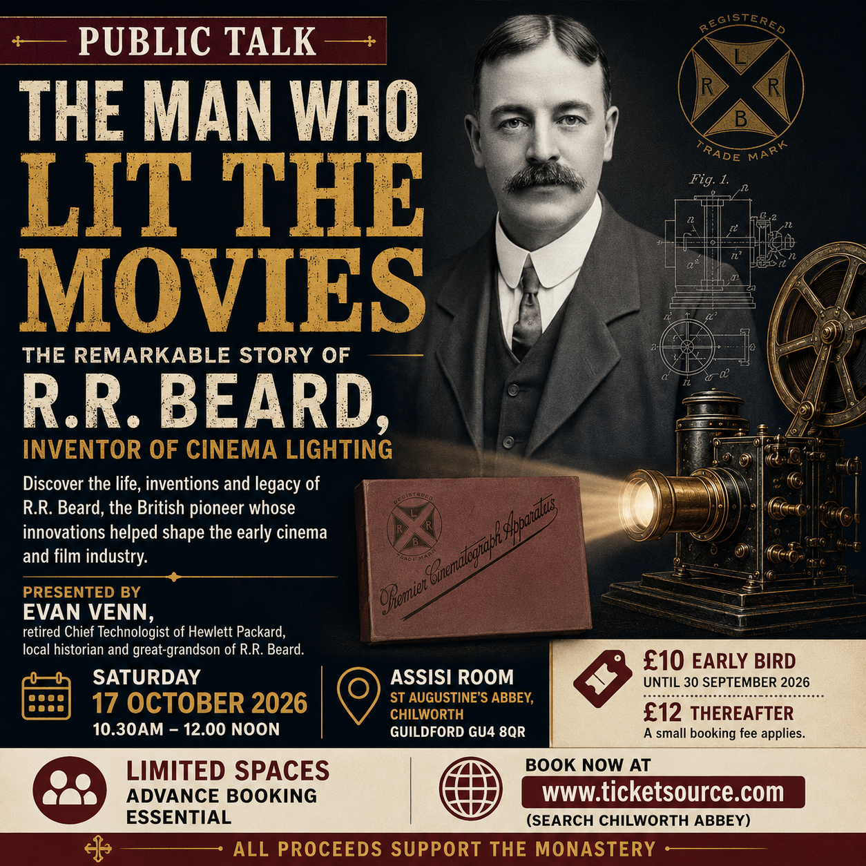 Public Talk to Explore the Remarkable Story of R.R. Beard, Inventor of Cinema Lighting