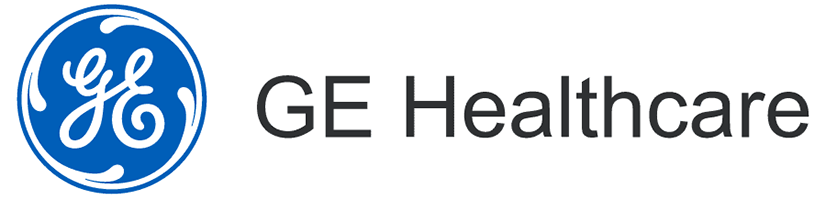 GE Healthcare logo with blue circle and stylized letters 