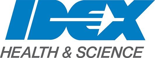 Blue IDEX Health & Science logo with a star in the 