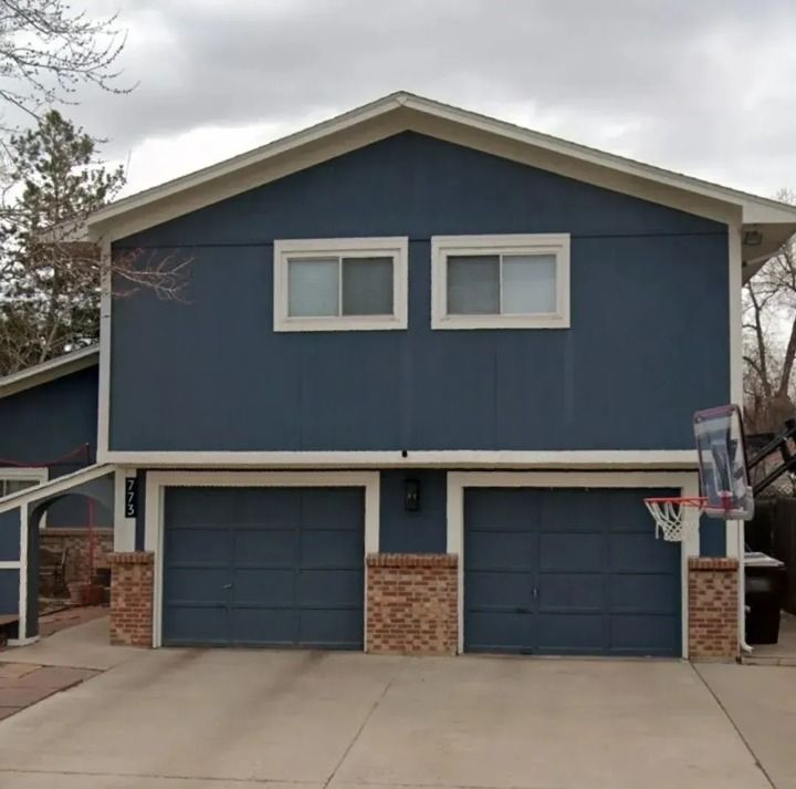 A picture of a house before being painted blue