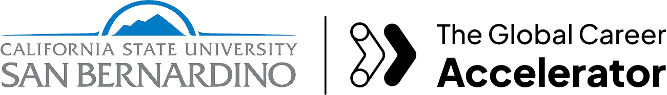Cal State San Bernardino and The Global Career Accelerator logos
