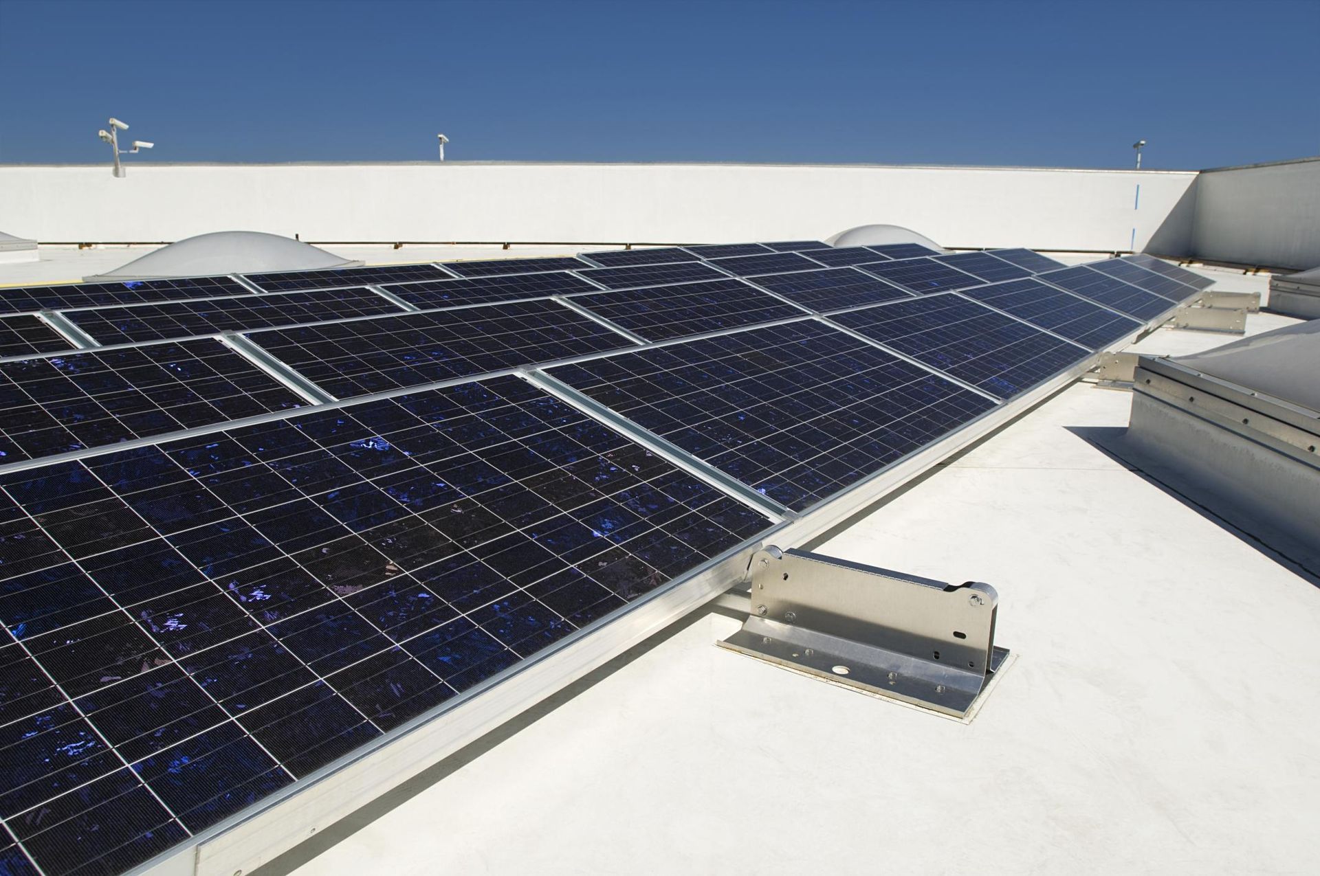 a solar panel on the roof of a building