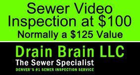drain brain denver plumbing special promotion for sewer camera video inspection