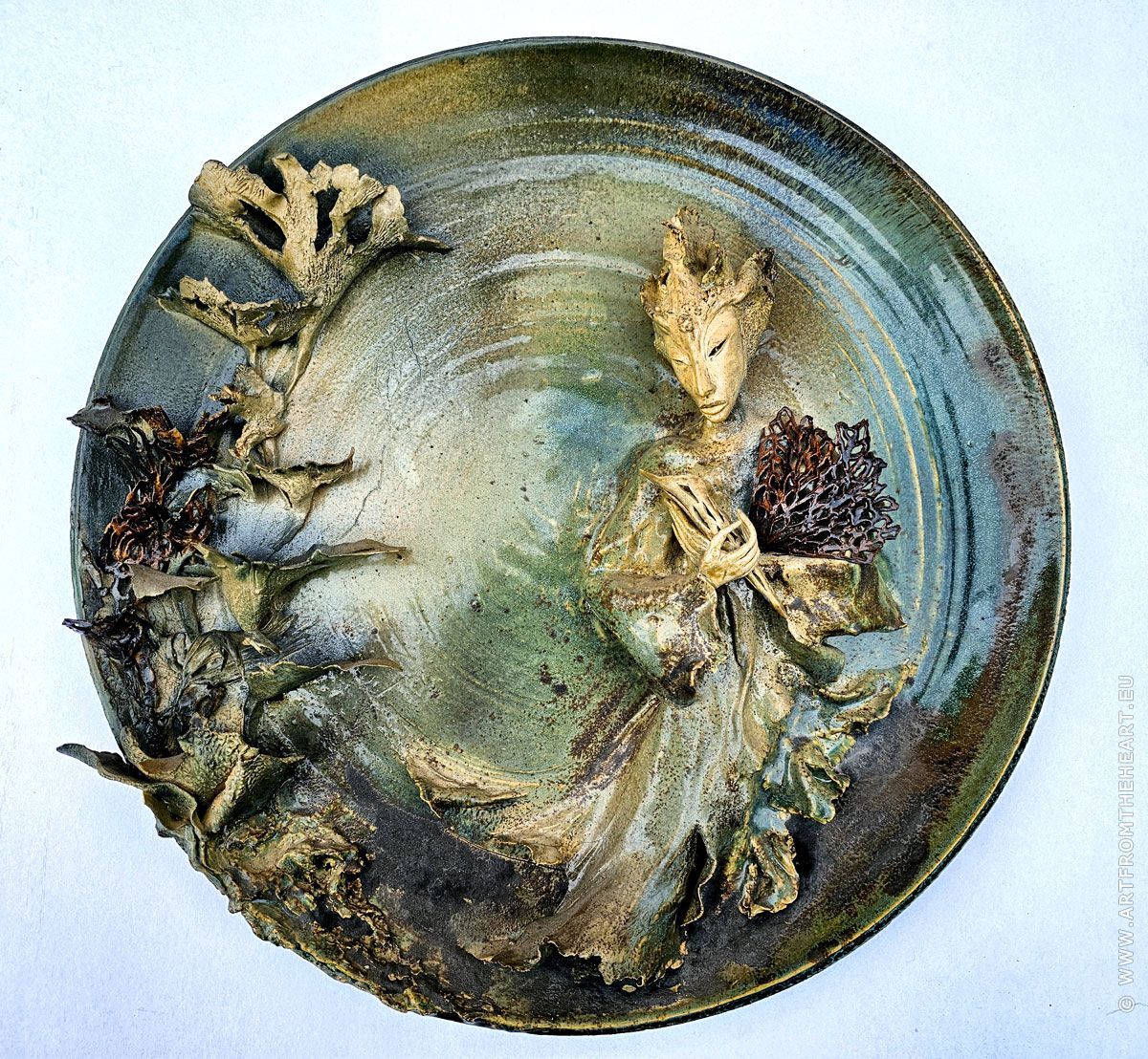 Koralis, keramiek wandbord