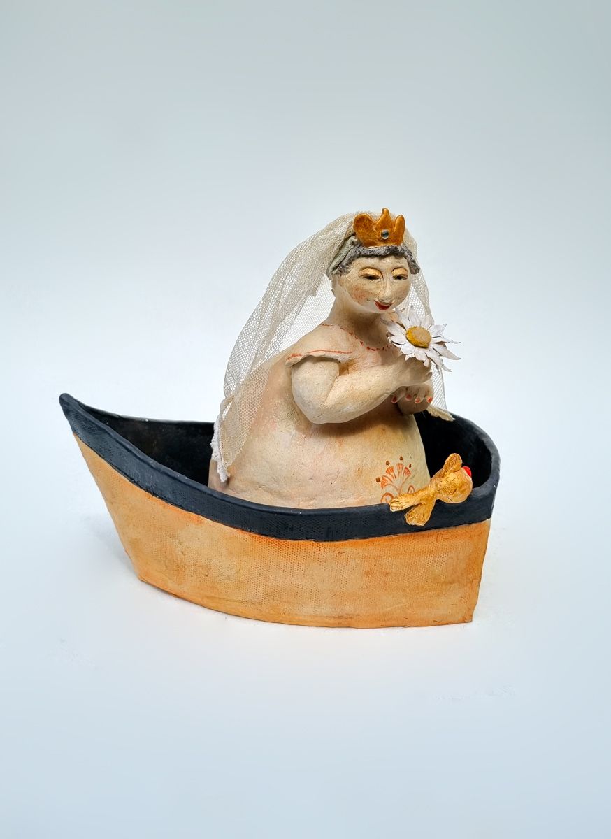 Huwelijksbootje - keramiek van Joke Roberti