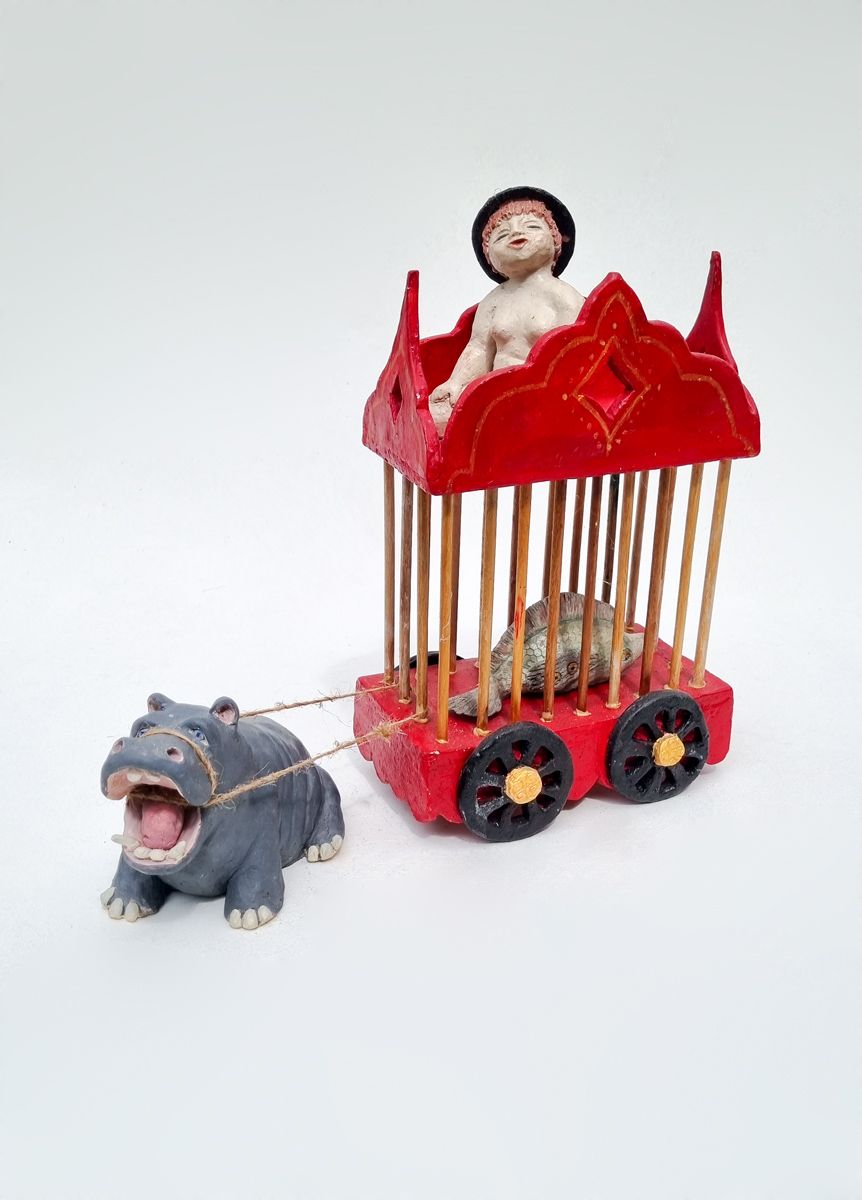Hippowagen - keramiek van Joke Roberti