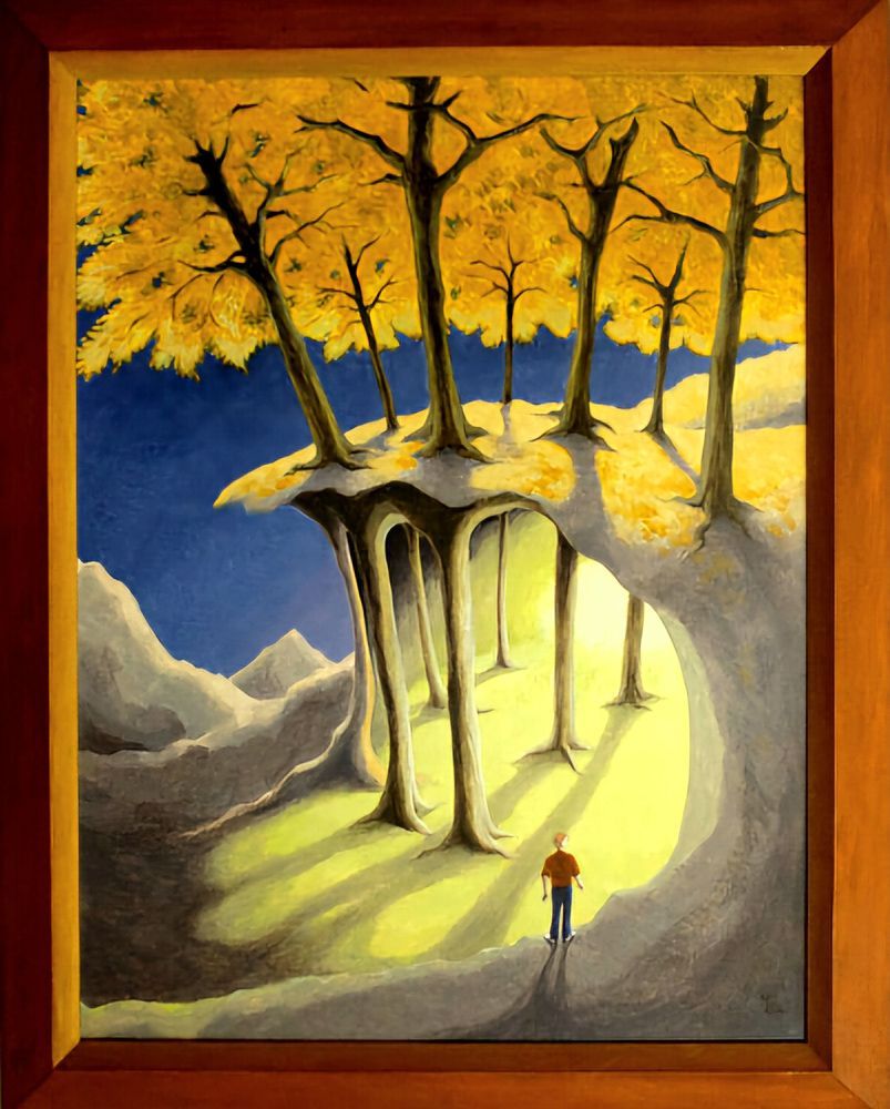 Andere Wereld, een schilderij van Maria Huijben