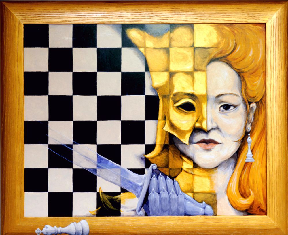 Dame, een schilderij van Maria Huijben