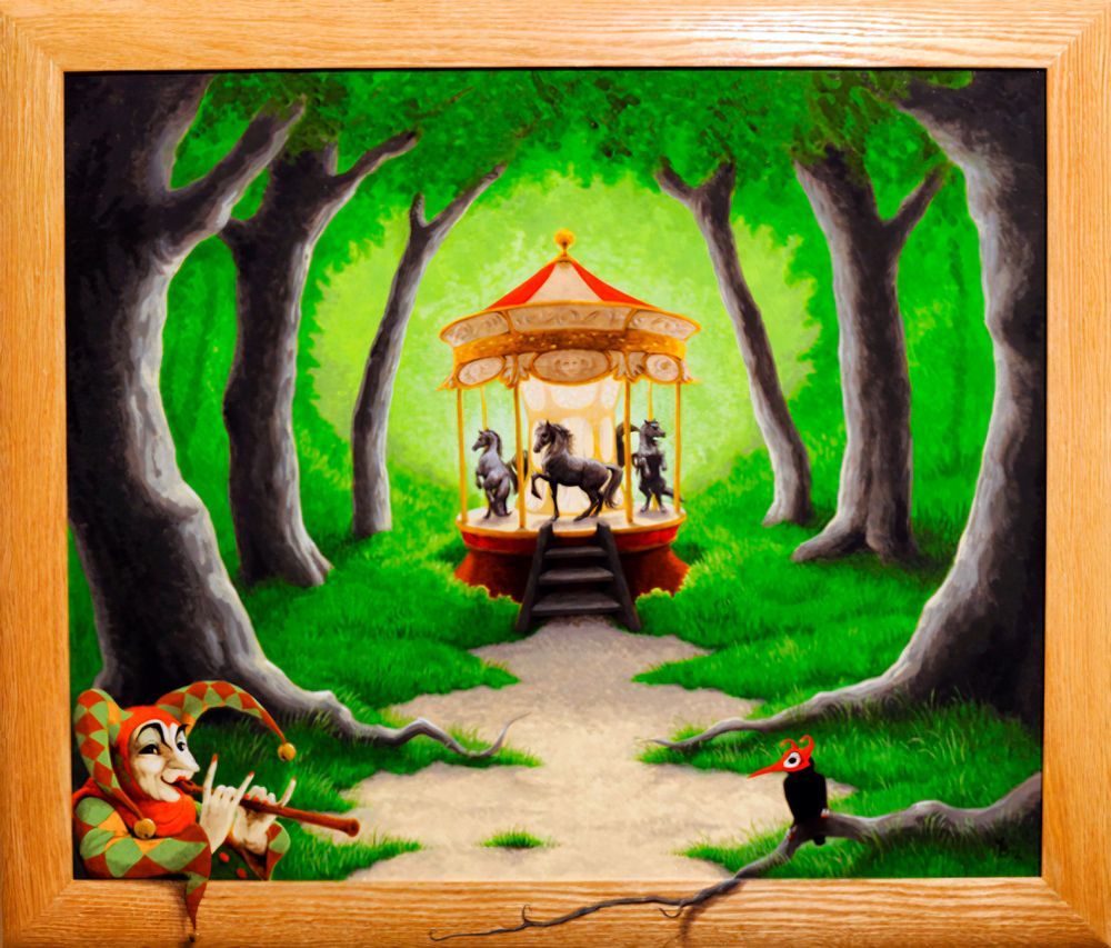 Draaimolen, een schilderij van Maria Huijben