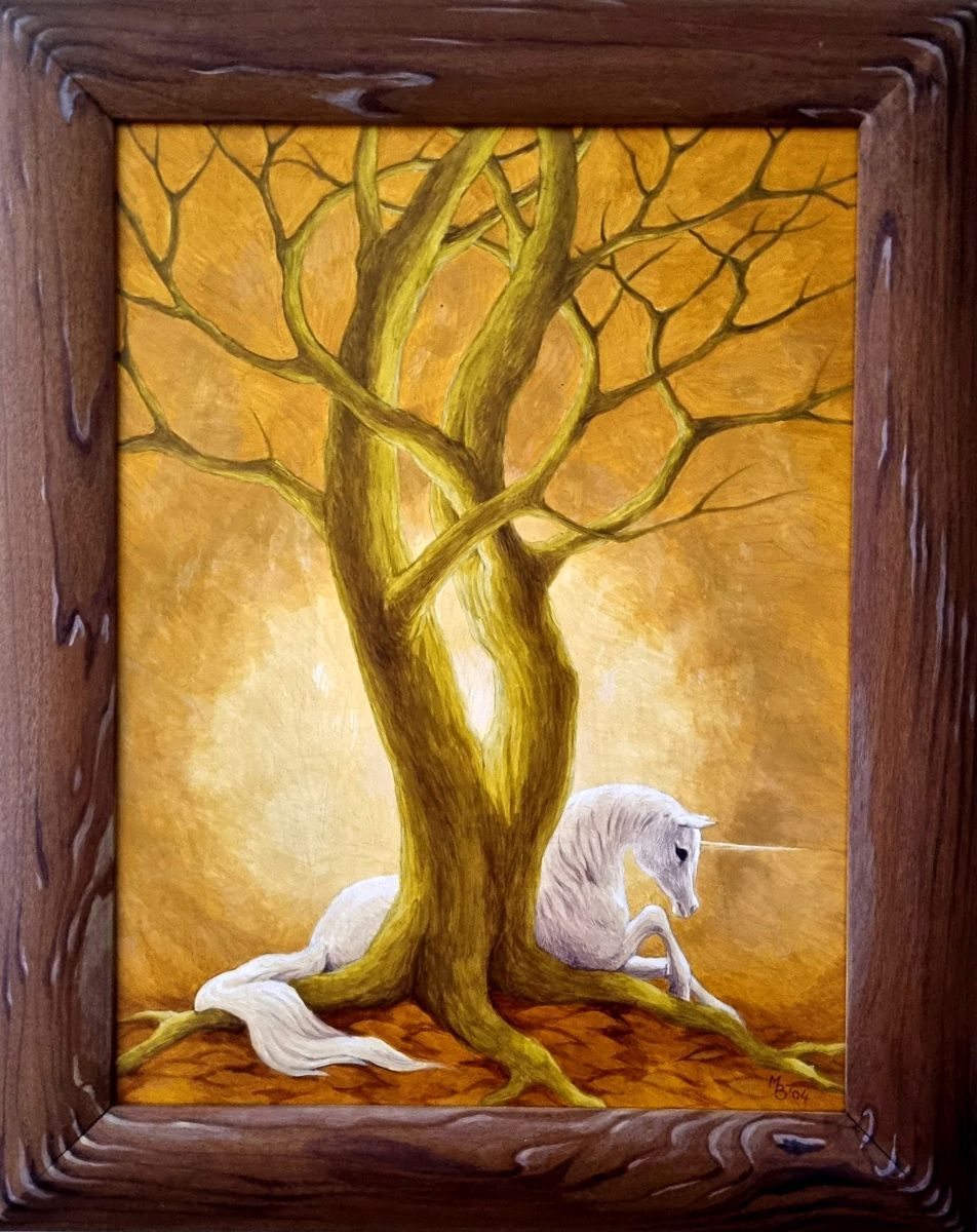 Eenhoorn, een schilderij van Maria Huijben