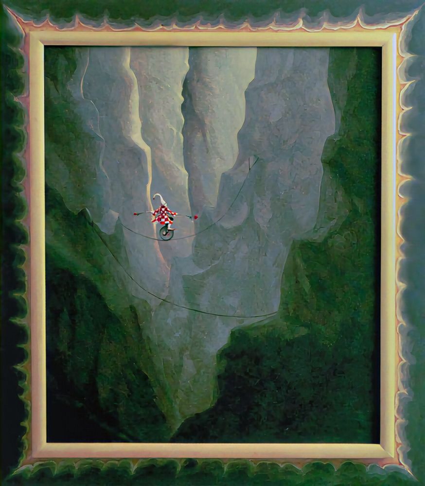 Koorddanser, een schilderij van Maria Huijben