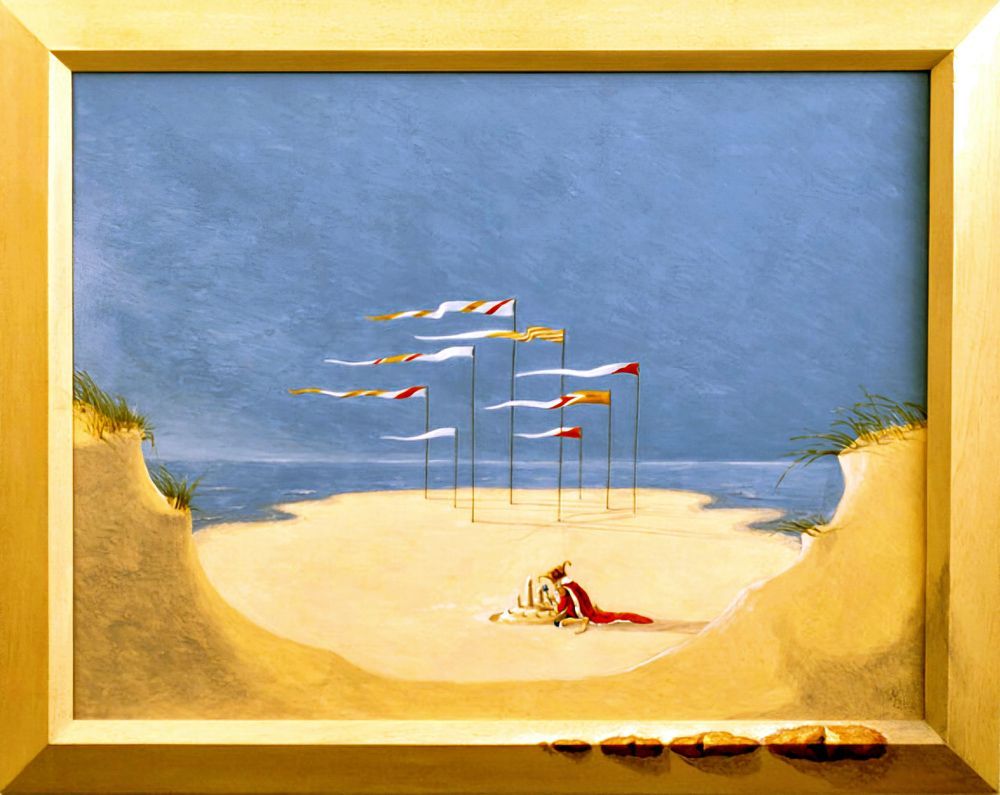 Op het Strand, een schilderij van Maria Huijben