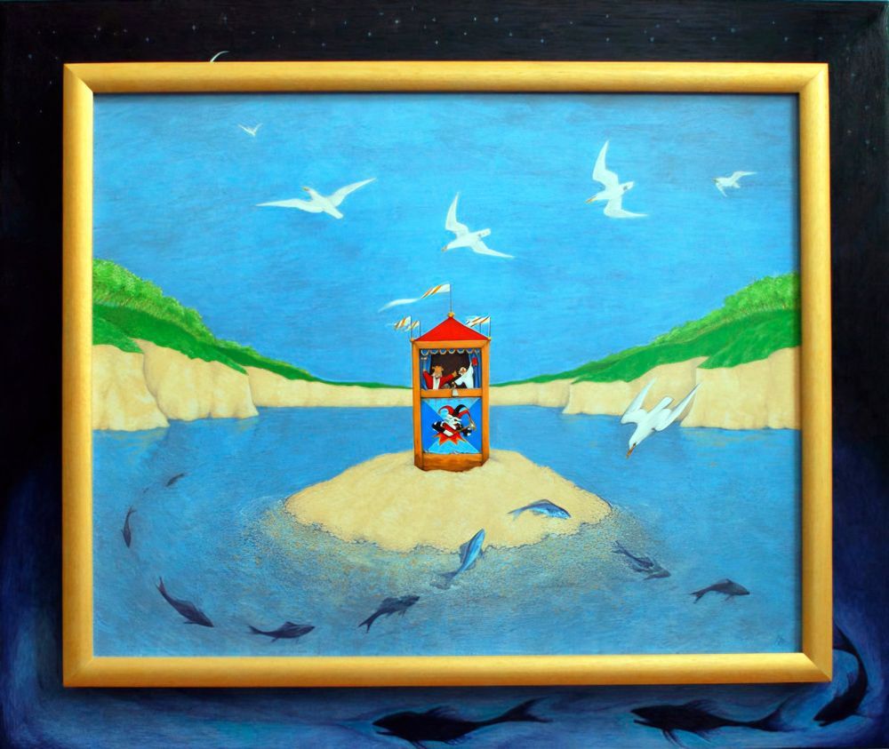 Poppenkast, een schilderij van Maria Huijben