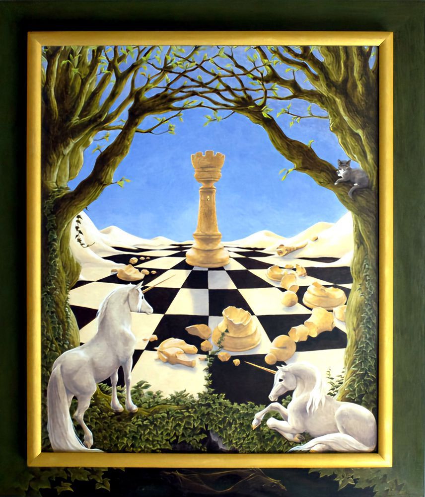 Schaakmat, een schilderij van Maria Huijben