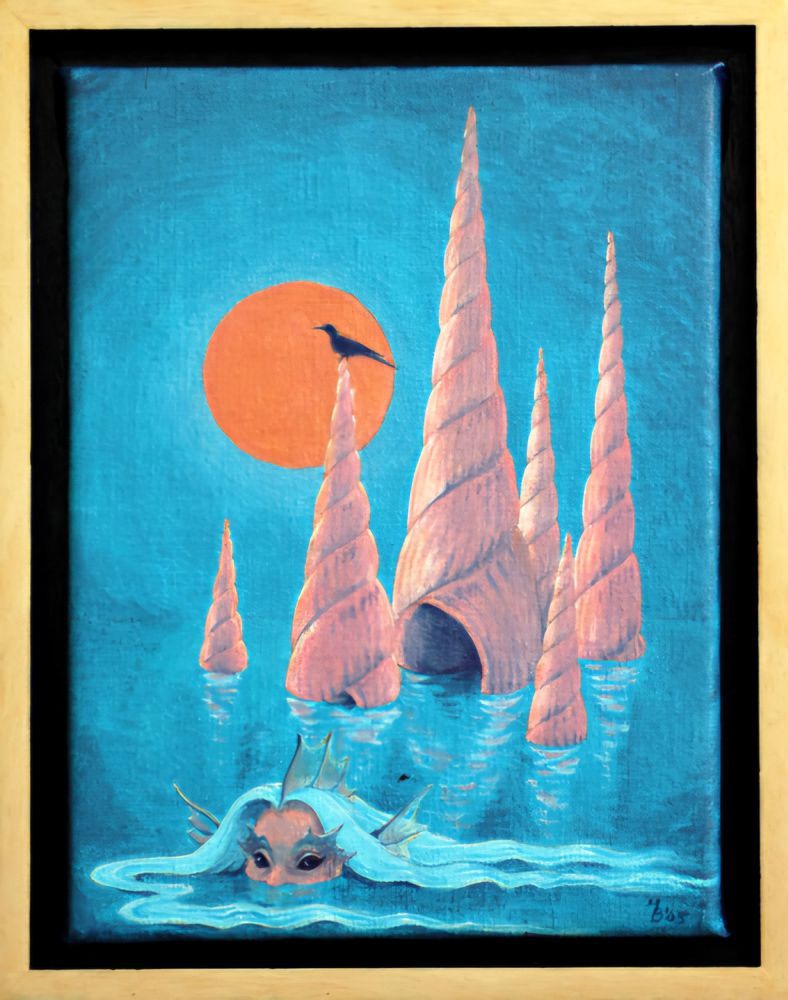 Waterwereld, een schilderij van Maria Huijben