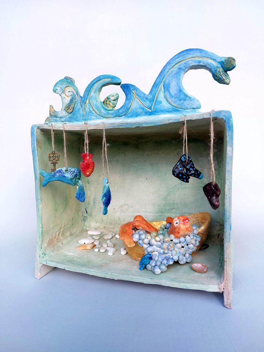 Badvis- een keramiek kunstwerk van Joke Roberti