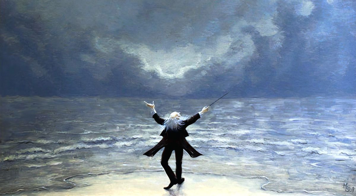 De Dirigent: een schilderij van Maria Huijben