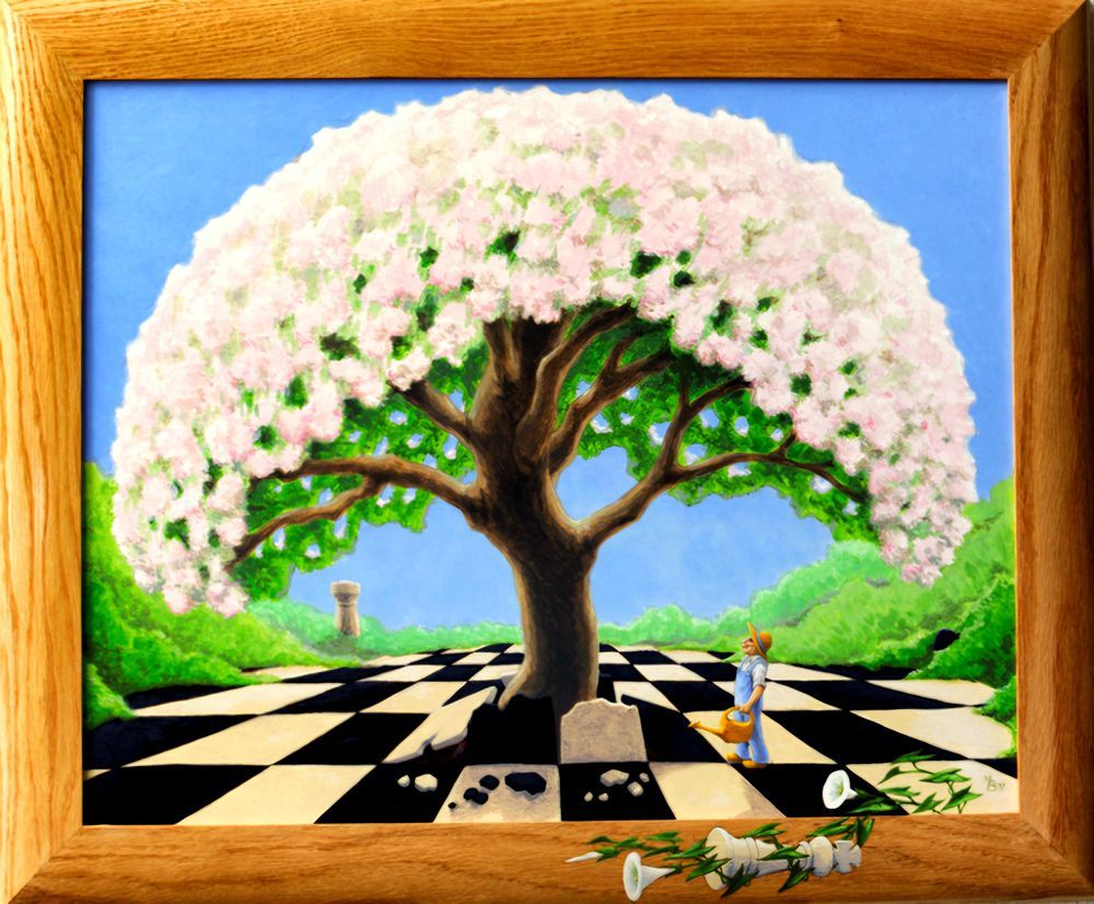 Een doorbraak in het spel, een schilderij van Maria Huijben