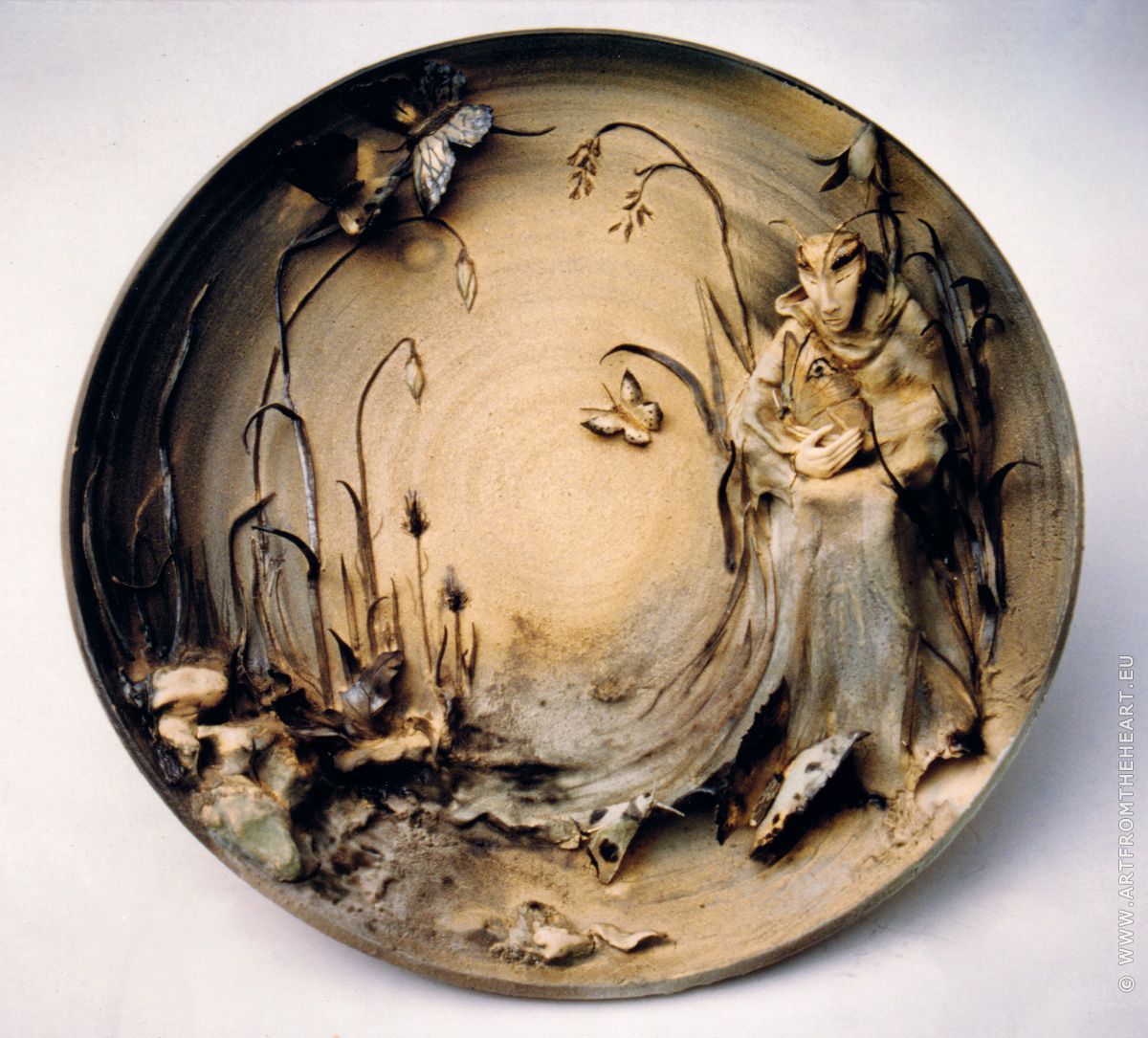 Eendagsvlinders, keramiek wandbord