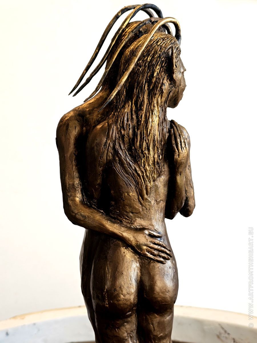 Bronsontwerp 'Geliefden', achter-aanzicht