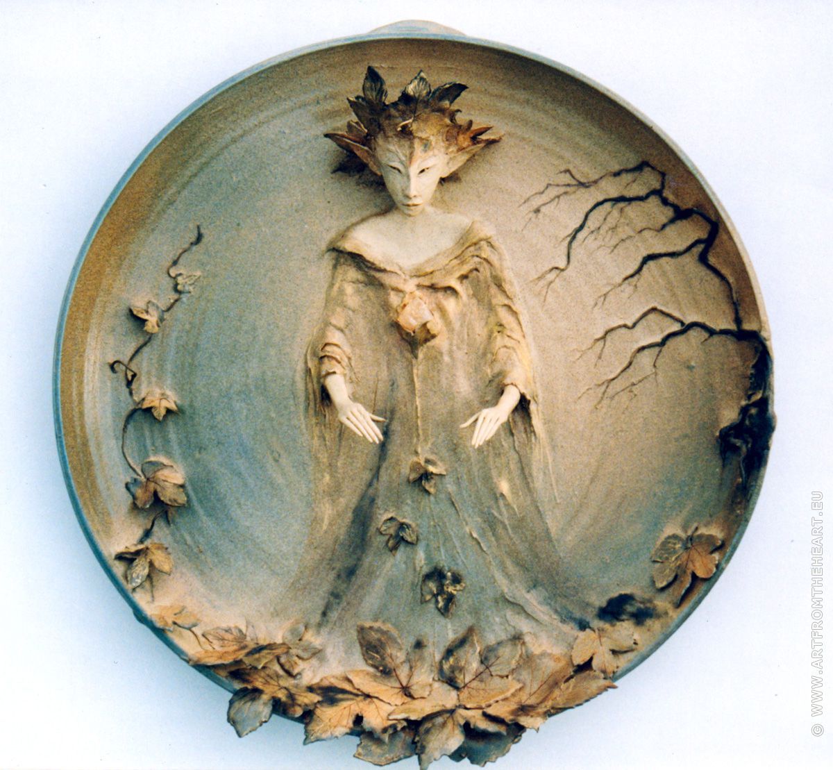 Herfstlicht, keramiek wandbord