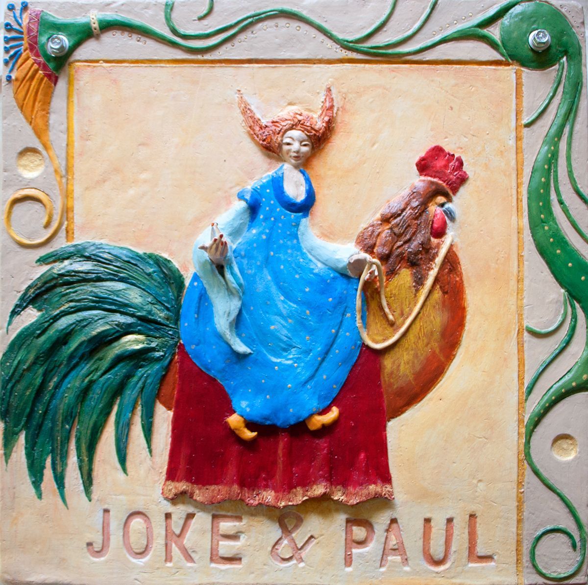 Keramiek naambord van Joke en Paul