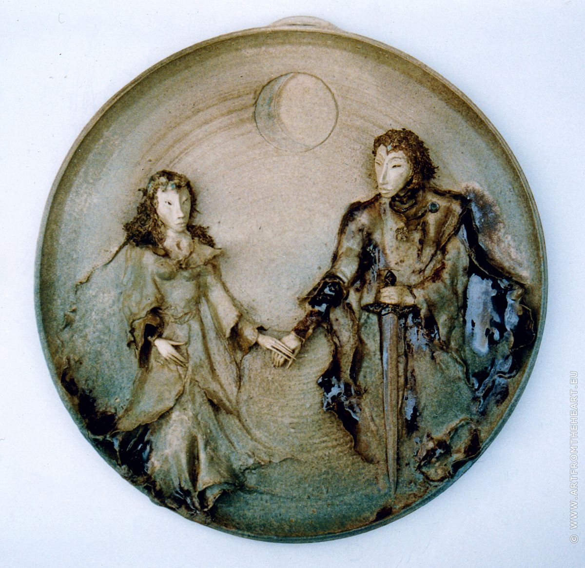 Tristan en Isolde, keramiek wandbord