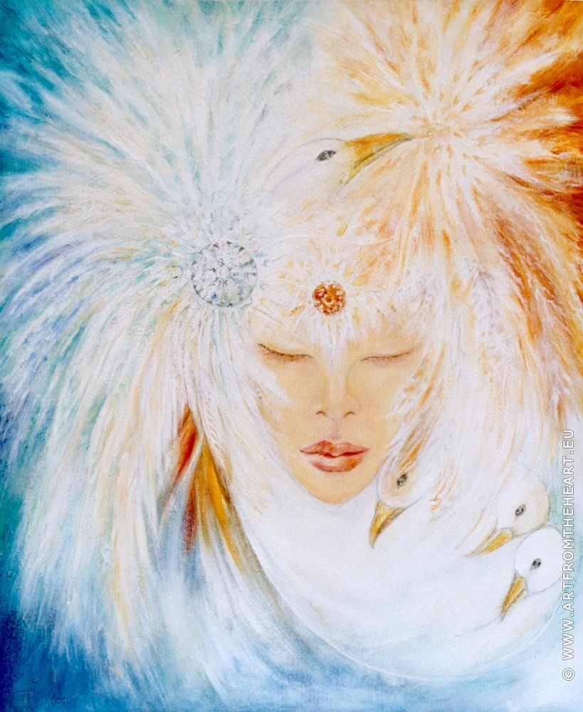 Schilderij 'Verenkleed'