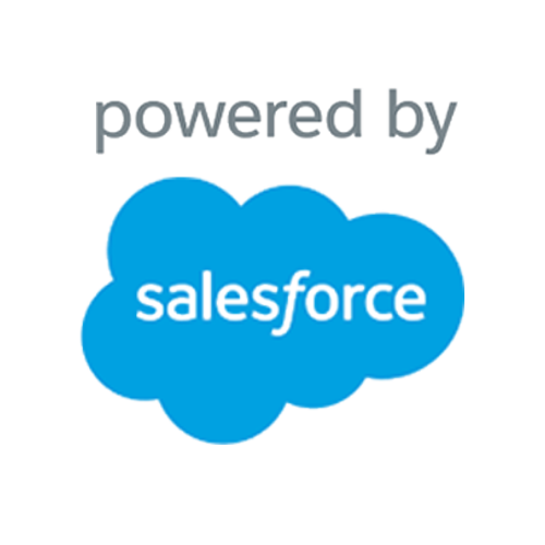 A blue cloud with the word salesforce on it