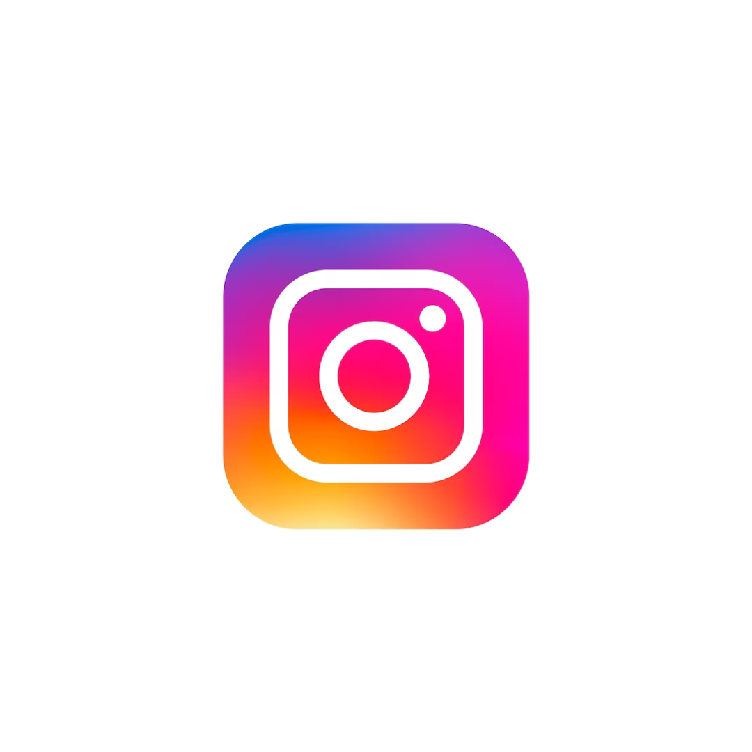 The instagram logo is a square with a camera inside of it.