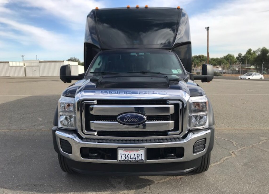 luxury shuttle bus with restroom