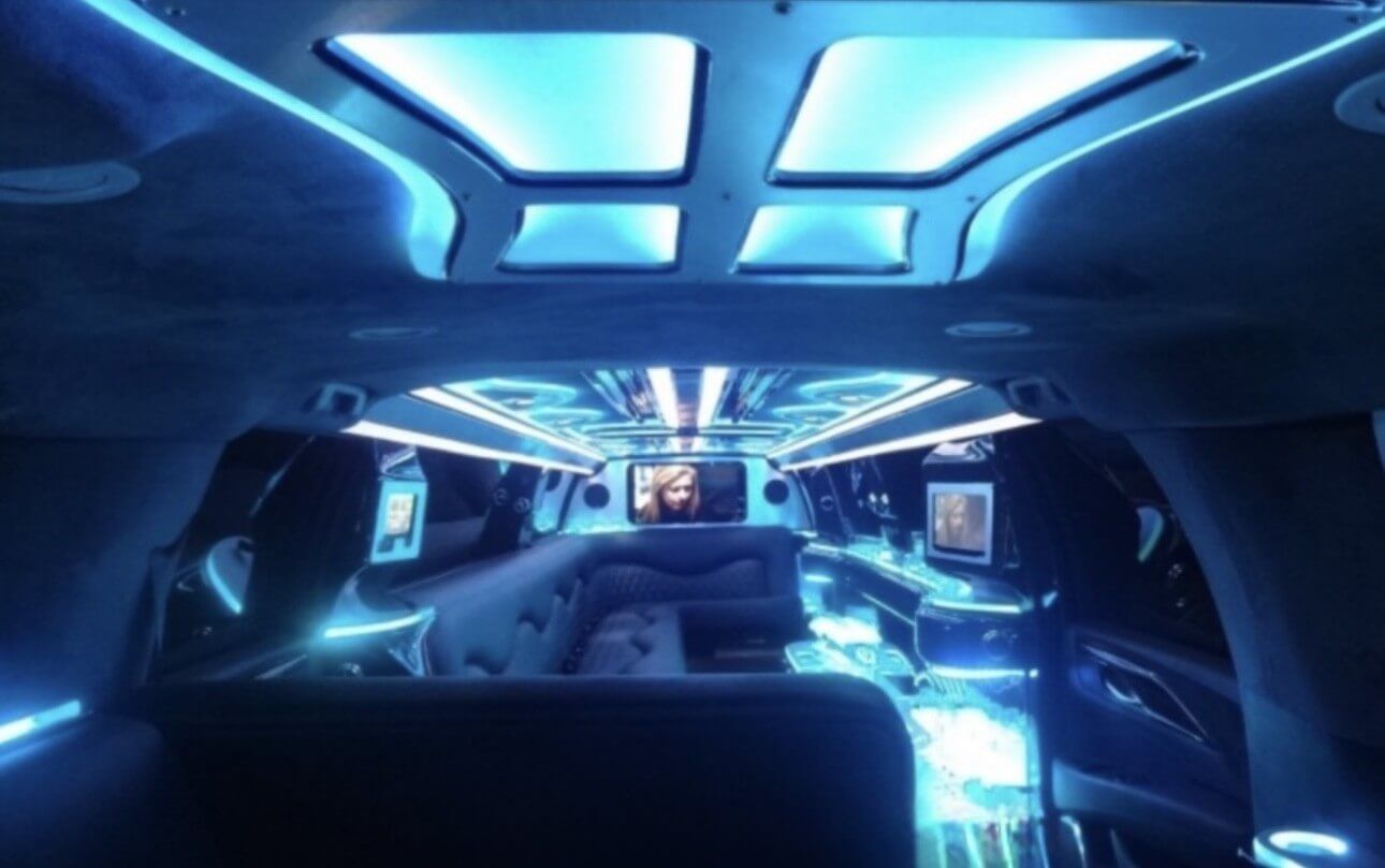 white stretch limo with jet door fresno california