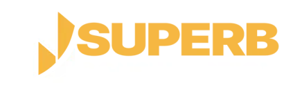 Logo with stylized yellow arrows pointing left,