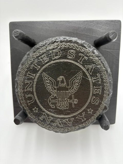 Service Branch Coaster Set of 6 with Stand