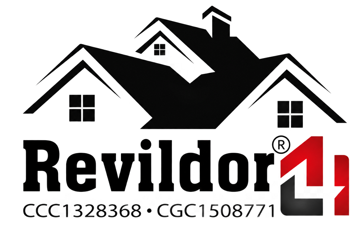 Revildor Roofing Company Logo